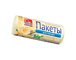 Мешки для мусора 30 л, ароматизированные, Ваниль, бежевые, в рулоне 20 шт., ПНД, 9 мкм, 560х530 мм, GRIFON Aroma, 101-020 V в Грозном