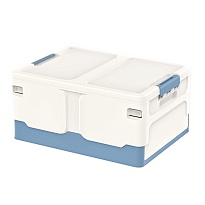 Ящик пластиковый складной белый, дно синее, 480х360х240 мм в Грозном