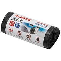 Мешки для мусора 20 л, черные, в рулоне 30 шт., ПНД, 8 мкм, 500х450 мм, LAIMA, 601376 в Грозном