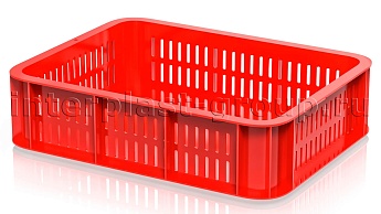 Ящик (лоток) кондитерский перфорированные стенки сплошное дно красный в Грозном