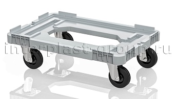 Тележка пластиковая с отверстием без тормозов серая в Грозном Тележка пластиковая с отверстием без тормозов серая в Грозном