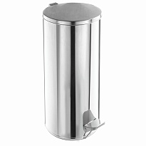 Урна для мусора с педалью, усиленное, Титан, 50 л, кольцо под мешок, нержавеющая сталь, хром в Грозном