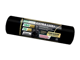 Мешки для мусора 180 л, черные, в рулоне 10 шт., ПВД, 60 мкм, 1100х930 мм, EXTRA LUX+, 1801098 в Грозном