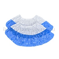 Бахилы бело-синие 1000 шт (500 пар), 48 мкм, двойная подошва, с одной резинкой, Эконом+ в Грозном Бахилы бело-синие 1000 шт (500 пар), 48 мкм, двойная подошва, с одной резинкой, Эконом+ в Грозном