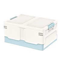 Ящик пластиковый складной белый, дно голубое, 480х360х240 мм в Грозном