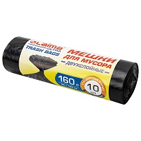 Мешки для мусора 160 л, черные, в рулоне 10 шт., ПВД, 30 мкм, 1200х900 мм, LAIMA ULTRA, 607694 в Грозном