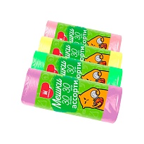 Мешки для мусора 30 л, ассорти, в рулоне 30 шт., ПНД, 5 мкм, 560х480 мм, Эконом, МЭ8716 в Грозном