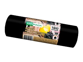 Мешки для мусора 180 л, ароматизированные, черные, в рулоне 10 шт., ПВД, 70 мкм, 1100х930 мм, СТРОЙКА, S18010110 в Грозном