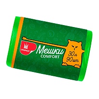 Мешки для мусора 30 л, зеленые, в рулоне 90 шт., ПНД, 6 мкм, 560х480 мм, Comfort, М4268 в Грозном