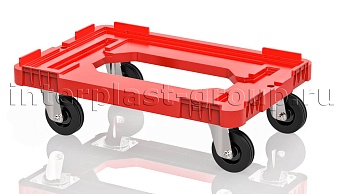 Тележка пластиковая с отверстием без тормозов красная в Грозном