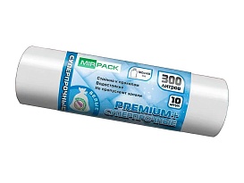 Мешки для мусора 300 л, белые, в рулоне 10 шт., ПВД 70 мкм, 1400х1000 мм, PREMIUM+, 300101602 в Грозном Мешки для мусора 300 л, белые, в рулоне 10 шт., ПВД 70 мкм, 1400х1000 мм, PREMIUM+, 300101602 в Грозном