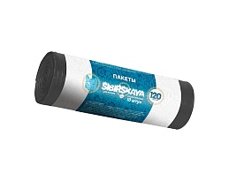 Мешки для мусора 120 л, черные, в рулоне 10 шт., ПНД, 14 мкм, 1100х700 мм, SIBIRSKAYA, 101-008 S в Грозном