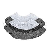 Бахилы бело-черные 1000 шт (500 пар), 48 мкм, двойная подошва, с одной резинкой, Эконом+ в Грозном