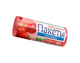Мешки для мусора 30 л, ароматизированные, Клубника, красные, в рулоне 20 шт., ПНД, 9 мкм, 560х530 мм, GRIFON Aroma, 101-020 K в Грозном