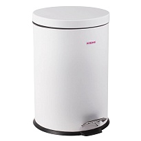 Ведро-контейнер для мусора (урна) с педалью LAIMA Classic, 12 л, белое, глянцевое, металл, со съемным внутренним ведром в Грозном