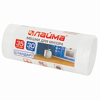 Мешки для мусора 35 л, белые, в рулоне 30 шт., ПНД, 6 мкм, 550х480 мм, LAIMA, 605538 в Грозном