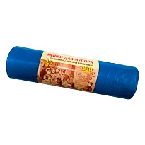 Мешки для мусора 100 л, с завязками, синие, в рулоне 10 шт., ПВД, 40 мкм, 840х670 мм, Концепция Быта Vitalux, 604933 в Грозном